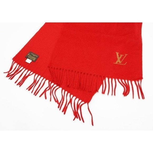 Louis Vuitton Echarpe Gerram Scarf Cashmere Red - Picture 1 of 3